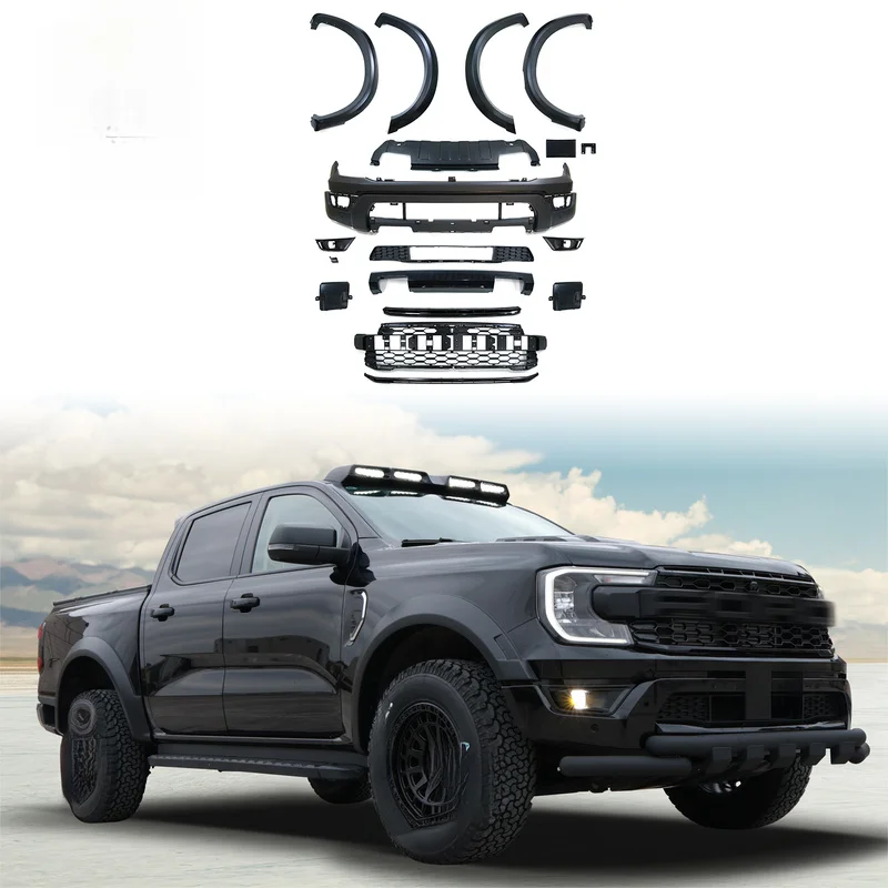High-Quality Raptor-Style Modified Upgrade Body Kit Front Bumper Auto Exterior Parts for Ford Ranger T9 2023-2024