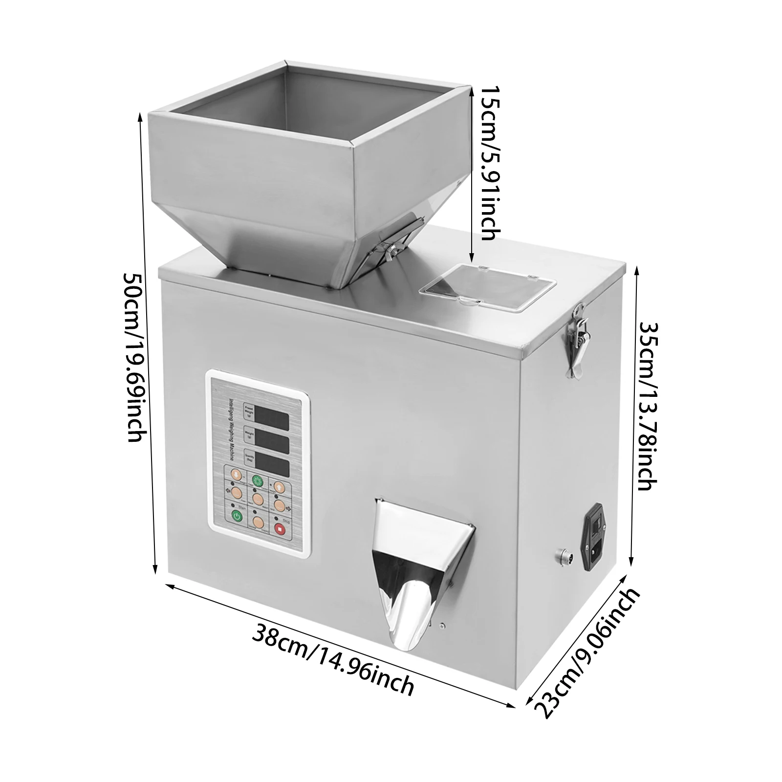 

110V Particle Dispenser Machine with Adjustable Filling Range, Stainless Steel 2-100g Intelligent Weighing Filling Machine