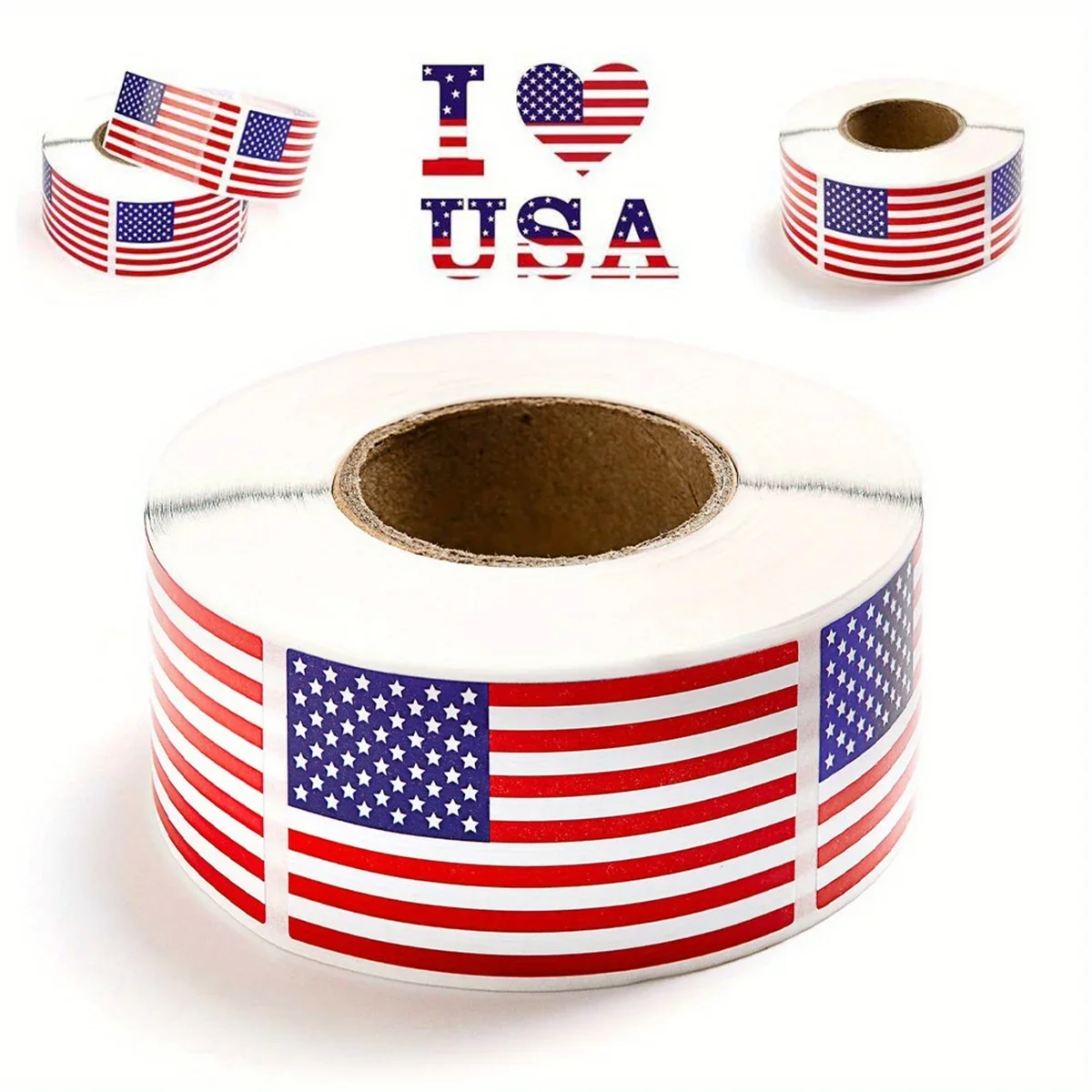 1 Roll/250 Pieces of American Flag Stickers for Party Celebrations of Easter Independence Day Patriotic Flag Decorative Stickers