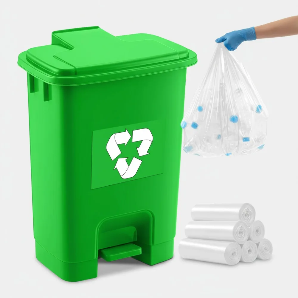 

5.3 Gallon Compost Bin with Foot Pedal & 50 Leakproof Bags - Outdoor Kitchen Organic Waste Trash Can