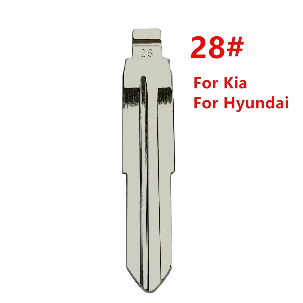 

10pcs 28# Metal Blank Uncut Flip KD VVDI Remote Key Blade For Kia Accen Rio New Refine Hyundai Elantra (2006)