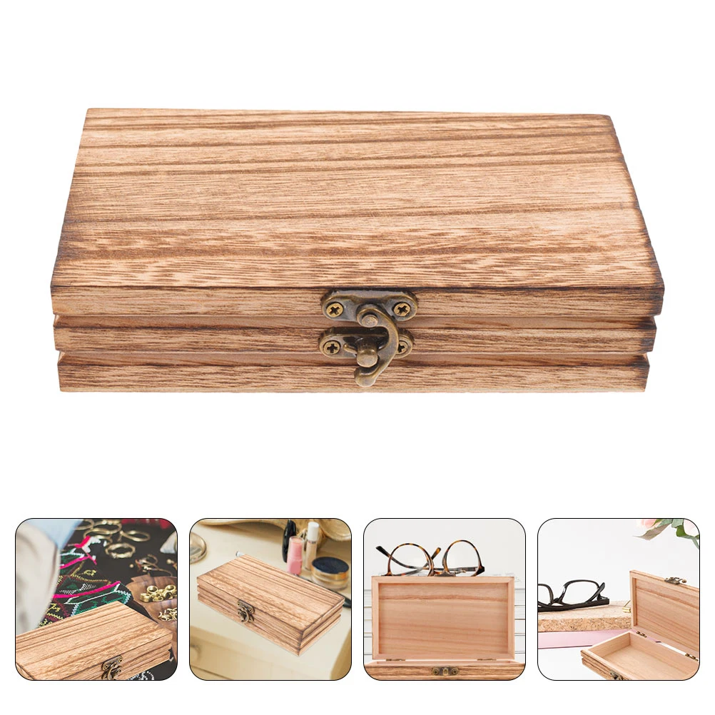 

Solid Wood Storage Box Container Lidded Crafts Case Packing Boxes with Lids Jewelry Wooden