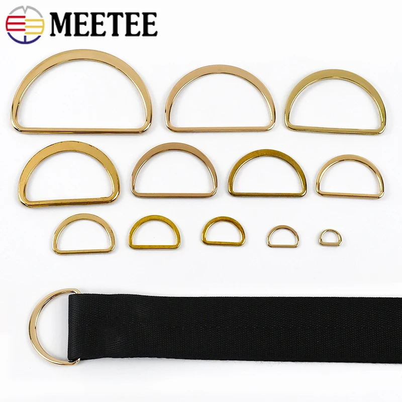 

10Pcs 10-75mm Metal D Ring Clasp Buckles for Bag Straps Webbing Adjustable Hook Pet Collar Connector Clothing Sewing Accessories