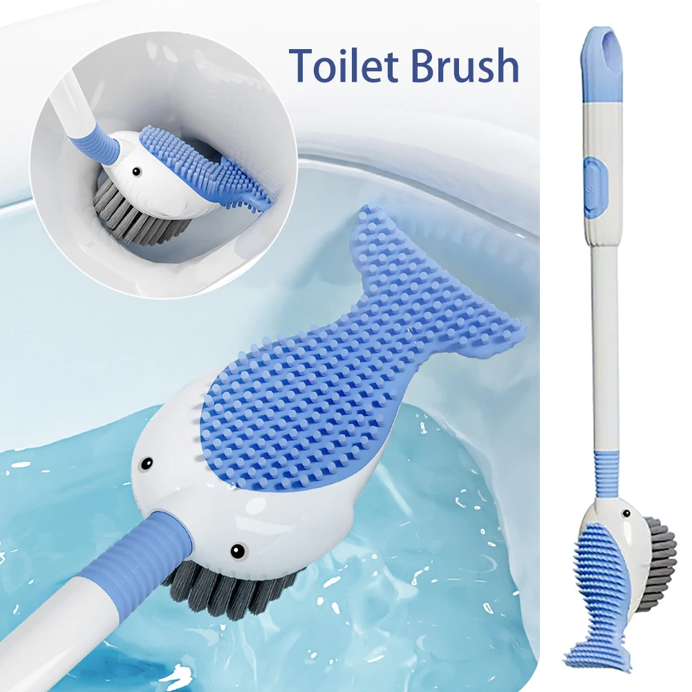 

Toilet Brush,360° Cleaning Brush With Silicone Head,Automatic Liquid Toilet Brush Quick Drying Holder Bathroom Accessories