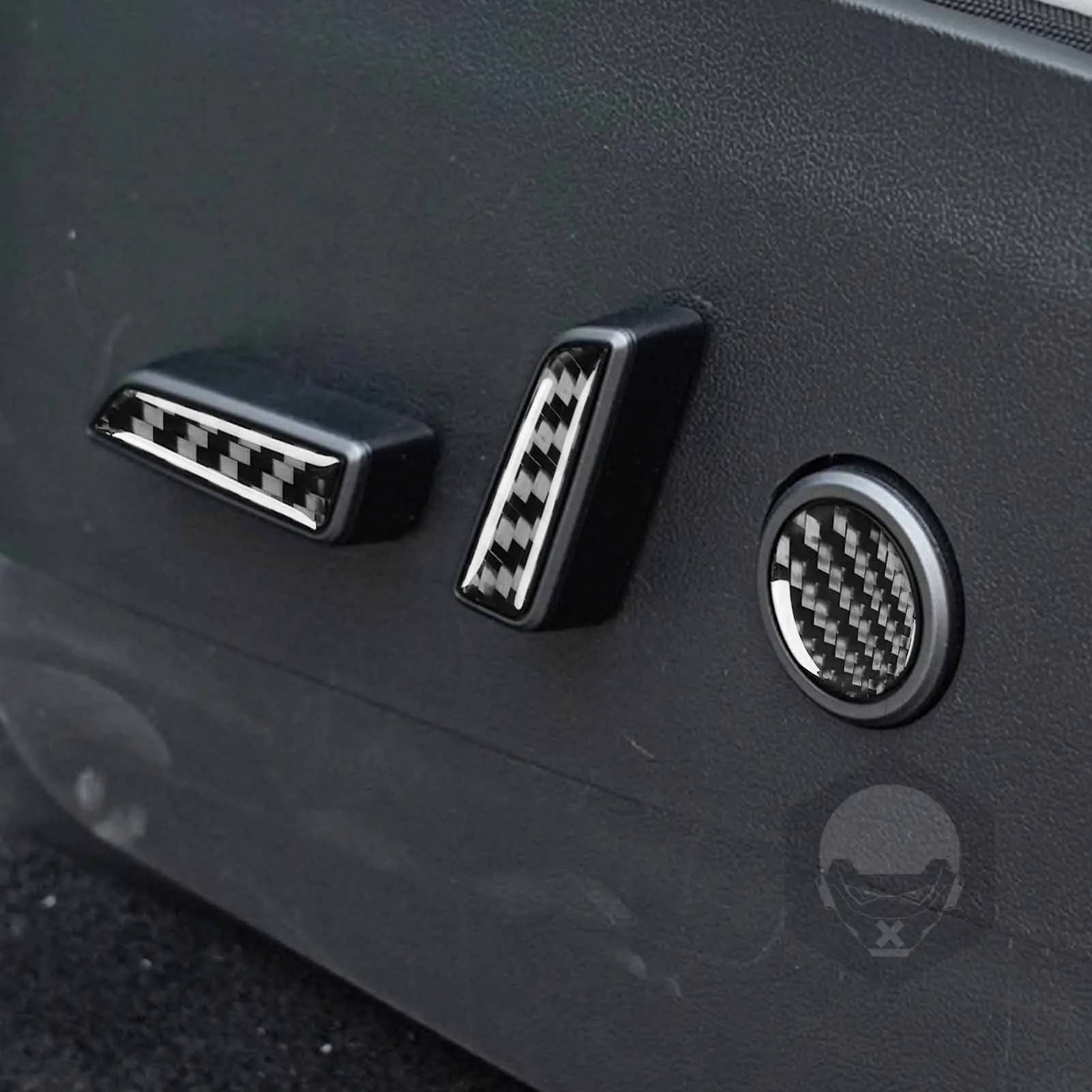 For Tesla 3 2023-up Seat adjustment buttons Decorative Real Carbon Fiber Stickers Car Interior Accessories