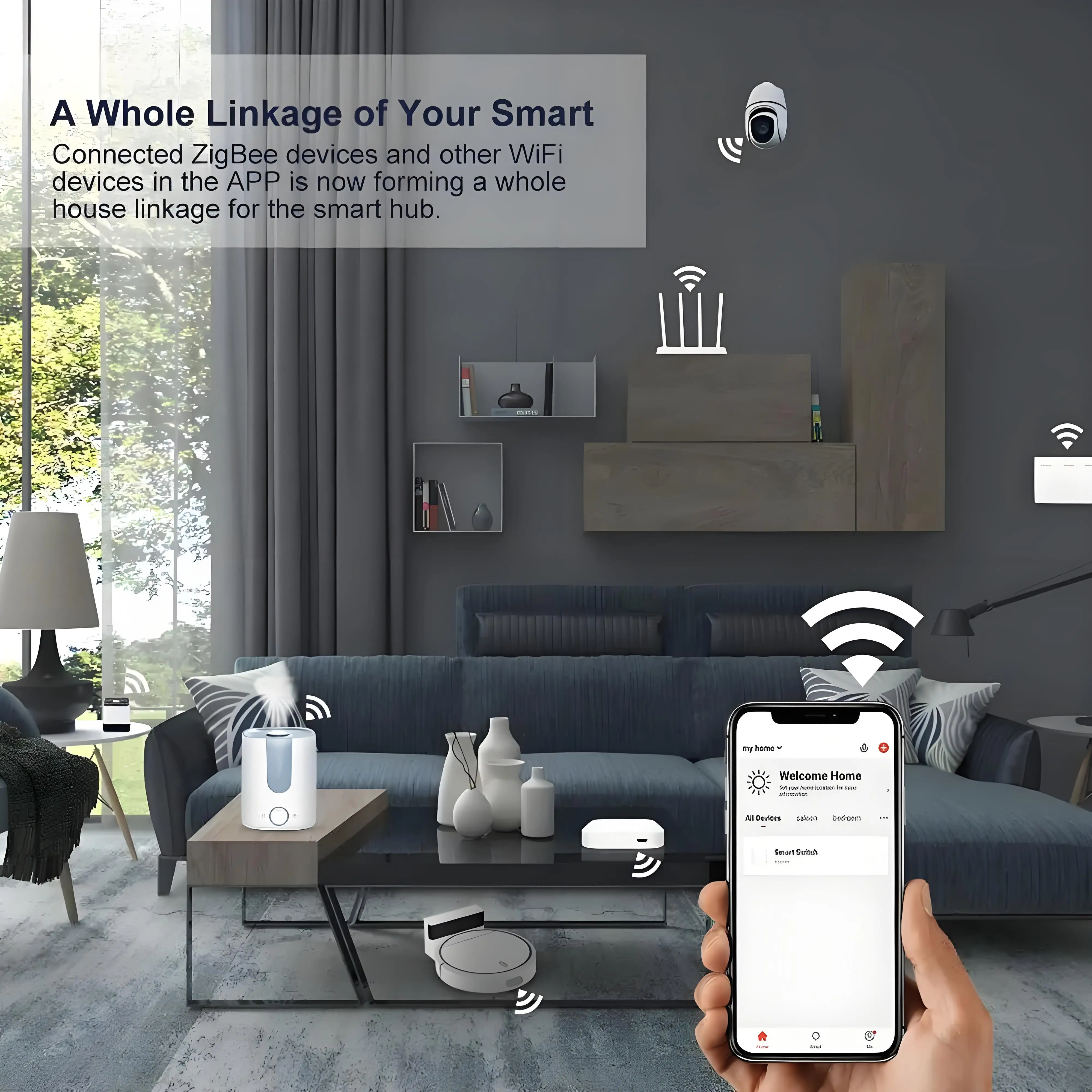 Tuya ZigBee 3.0 Smart Hub Wireless/Wired Gateway Bridge Smart Life APP Voice Remote Control Works with Ale Google Home Assistant