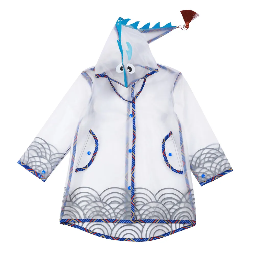 

1Pcs Waterproof Raincoat for Kids Eva Material Light Compact Dragon Design Lovely School Rainwear Protective Rain Cover Outdoor