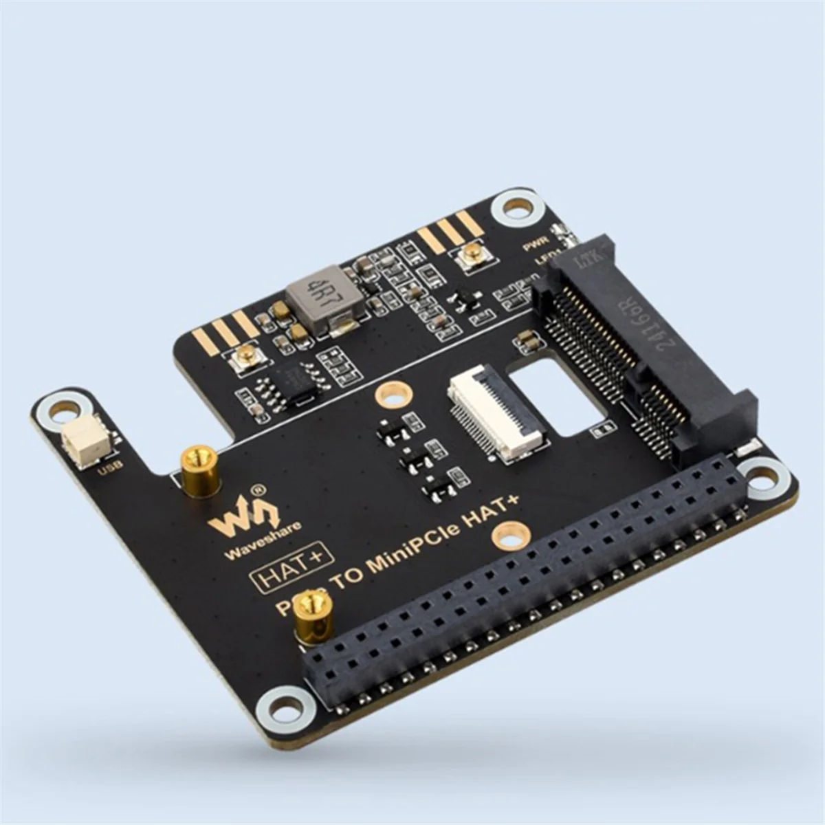 5 PCIe-MiniPCIe 확장 보드(16P 케이블 포함) GPIO 헤더 지원 RPI 5용 USB Bluetooth