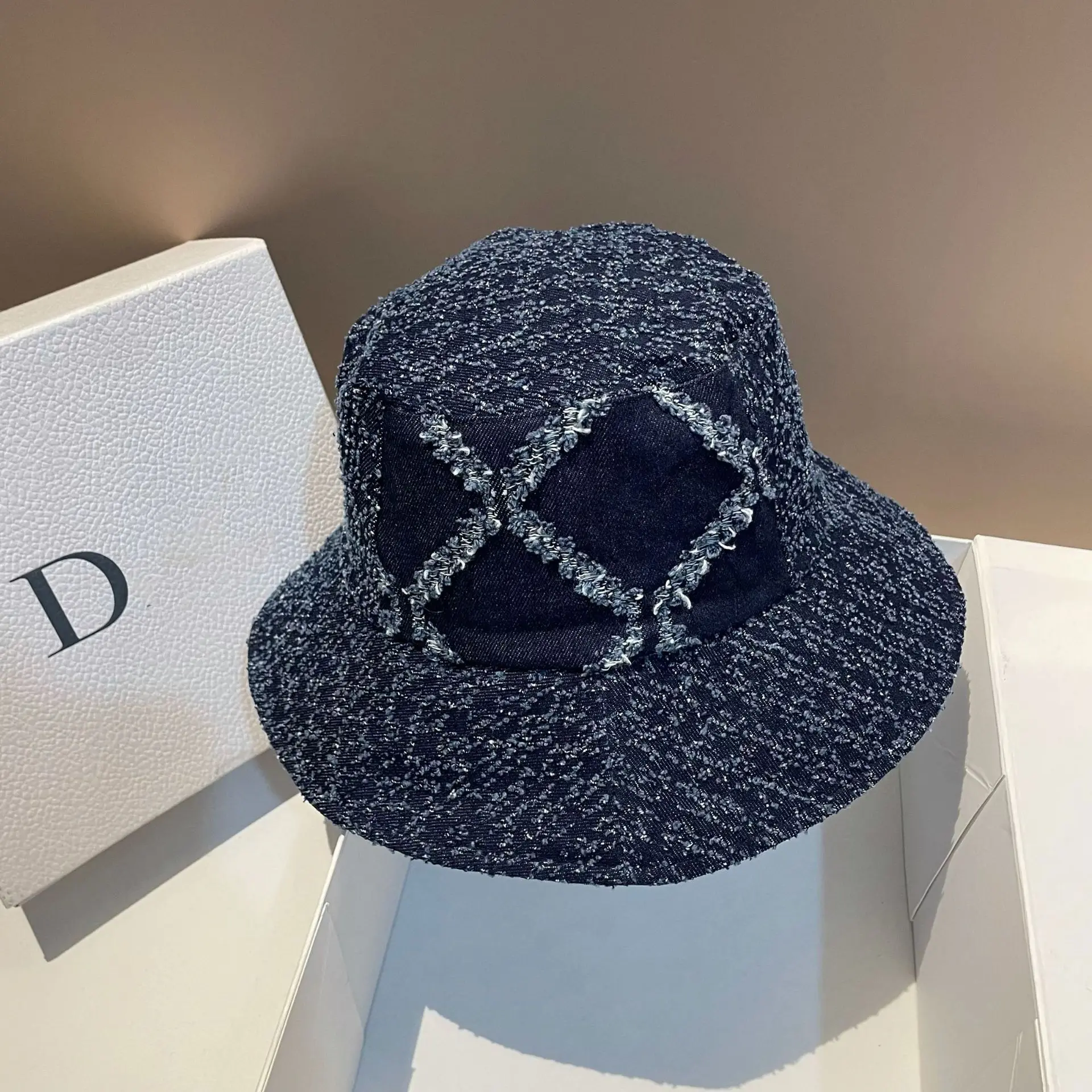 Deisgner Brand Tassel Washed Denim Bucket Hat Spring Summer Women Sunscreen Gorras Fisherman Hat Wide Brim Foldable Panama Cap