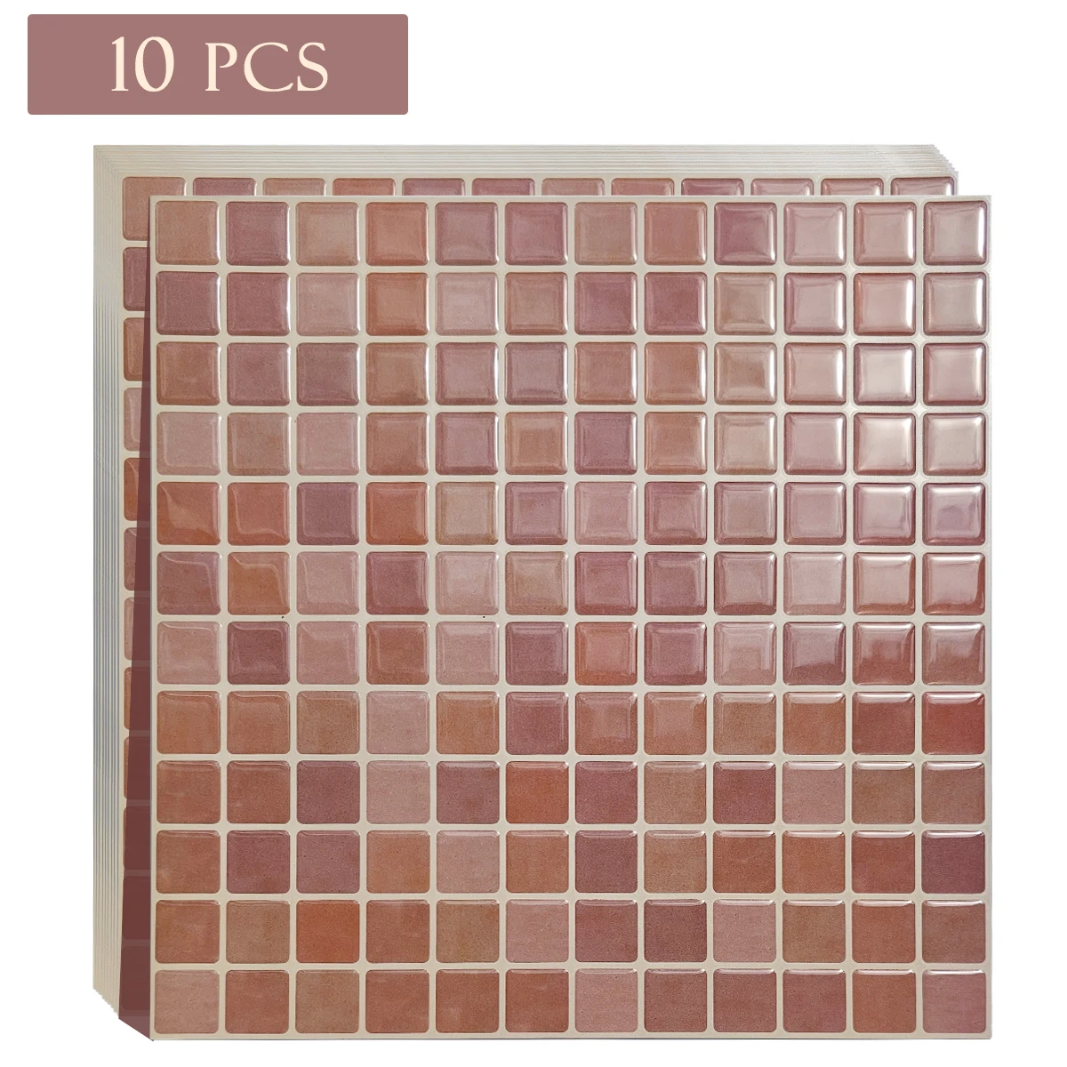 10/30 PC zelfklevende wandtegel keuken backsplash geschikt voor keuken wanddecoratie vierkant 10,5 "x 10,5" 3D mozaïekstijl