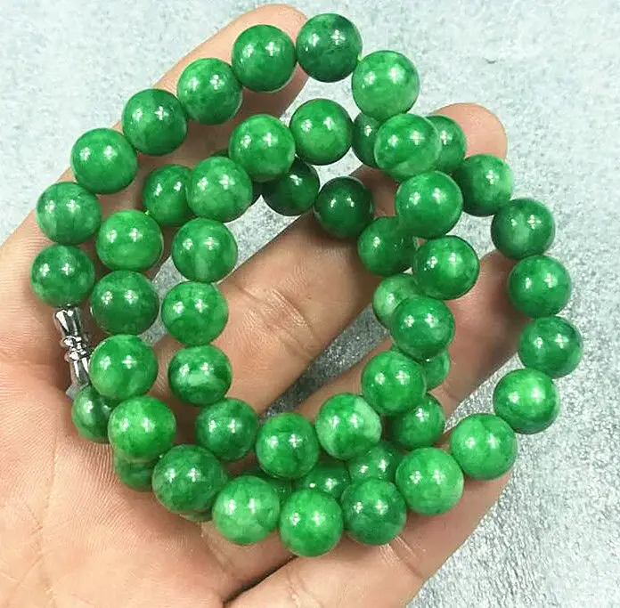 New Natural A JADE JADEITE Bead Beads Necklace Collection Fine jewelry