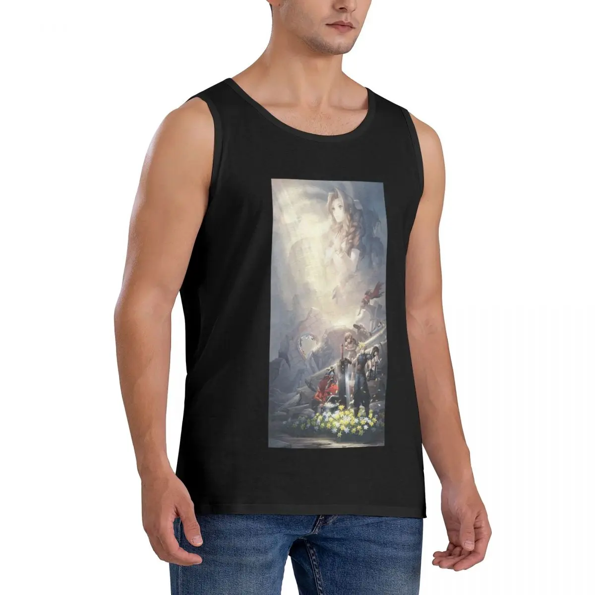 Tifa Lockhart-Final Fantasy 7 Ff7Remake Ffvii Final Sleeveless T-Shirt Men Workout Sports Clothing Tops Men's Crew Neck Vest
