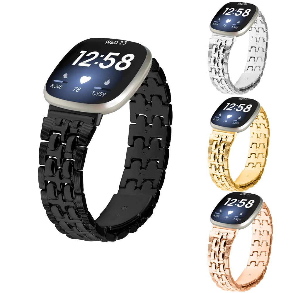 New Metal Band For Fitbit Versa 3 Sense Women Men Watch Bracelet Strap For Fitbit Versa 4 Sense 2 Smart watch Replacement Loop