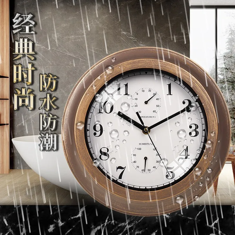 Waterproof Wall Clock for Bathroom and Kitchen, Moisture-Proof, Outdoor