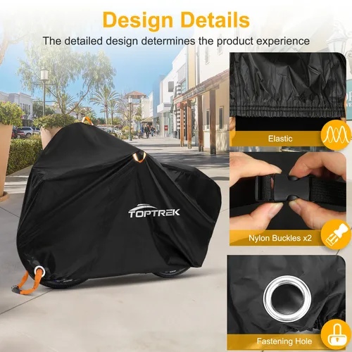Imagen 2 del producto Toptrek-funda para bicicleta 210T, Protector de bicicleta de alta calidad, multiusos, lluvia, nieve, polvo, impermeable, para todo tipo de clima