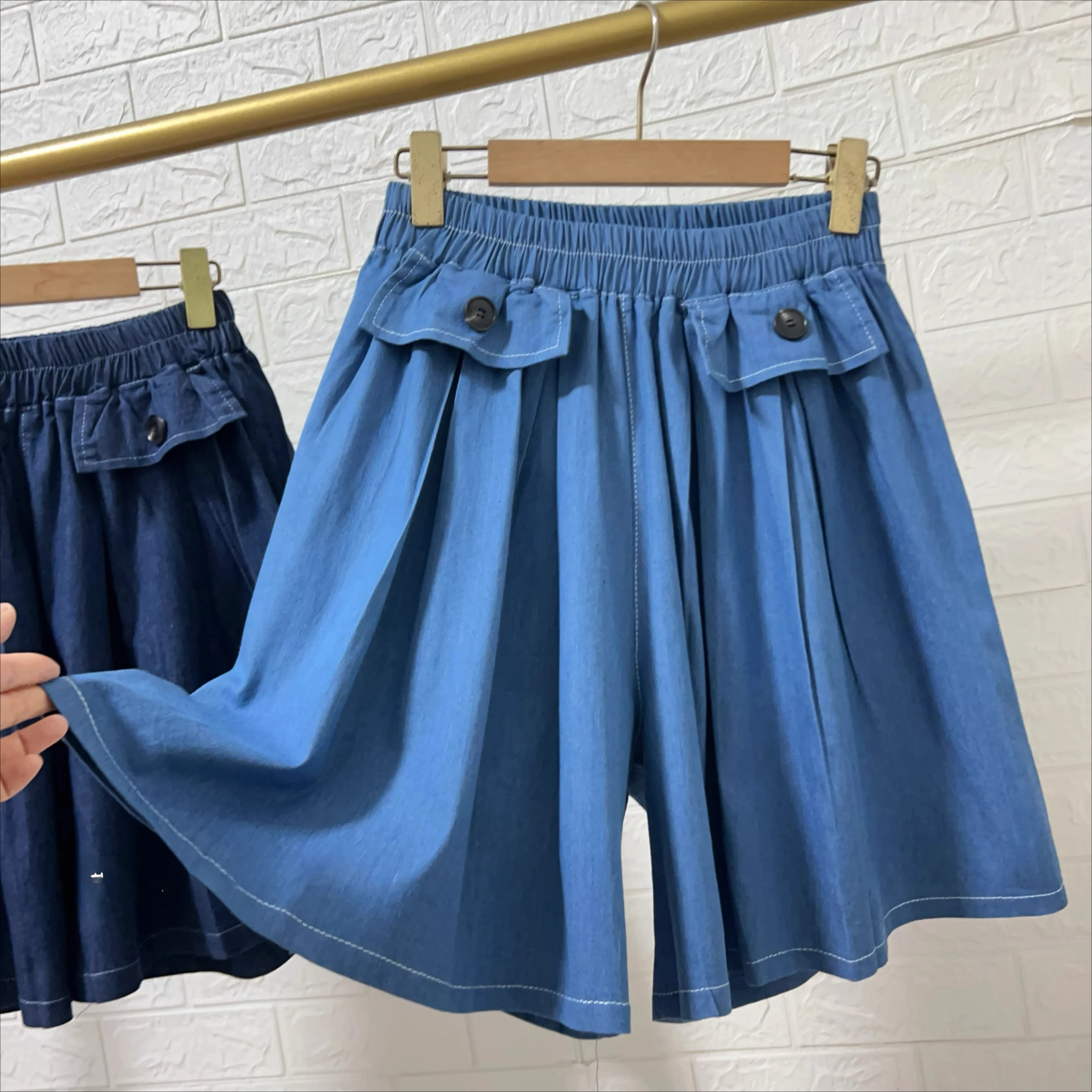 

women denim pants lady summer large hem denim capris