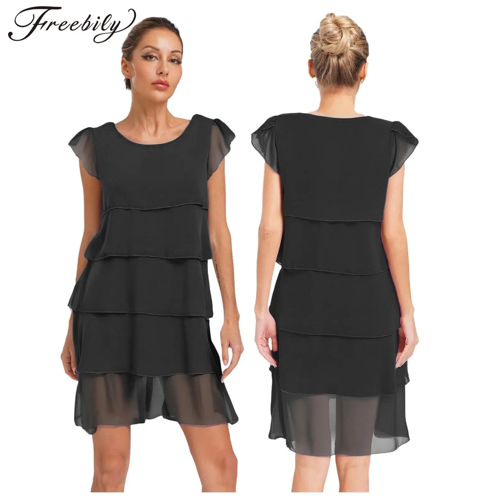 

2025 женское коктейльное платье, элегантное вечернее шифоновое многоярусное платье для дня рождения, свадебное театрализованное шифоновое летнее платье