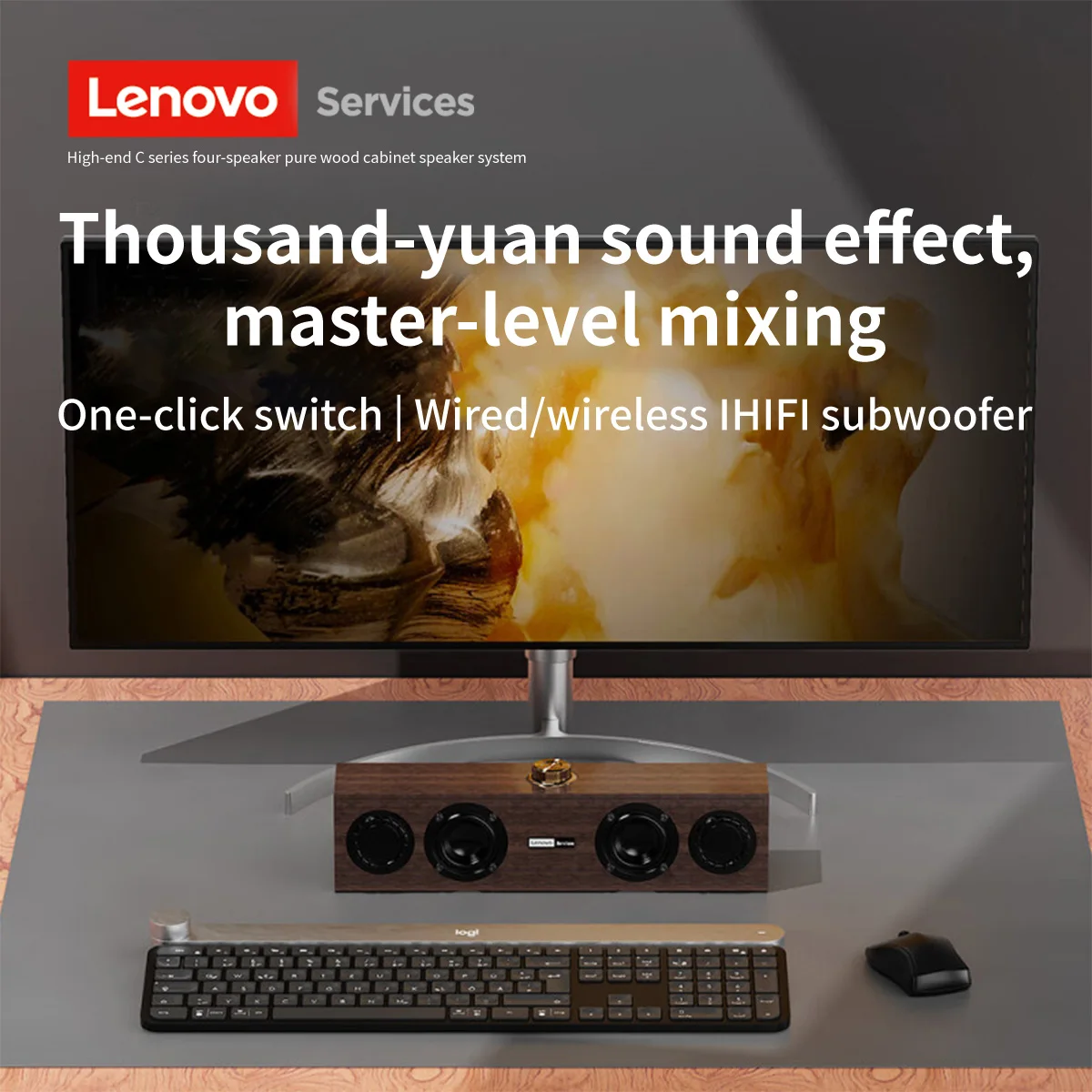 Soundbar Wireless E Cablata Con USB – Doppio Altoparlante Per TV, PC E Laptop, Design Salvaspazio 31,5x5,6x6 Cm, Suono Surround E Grande Volume