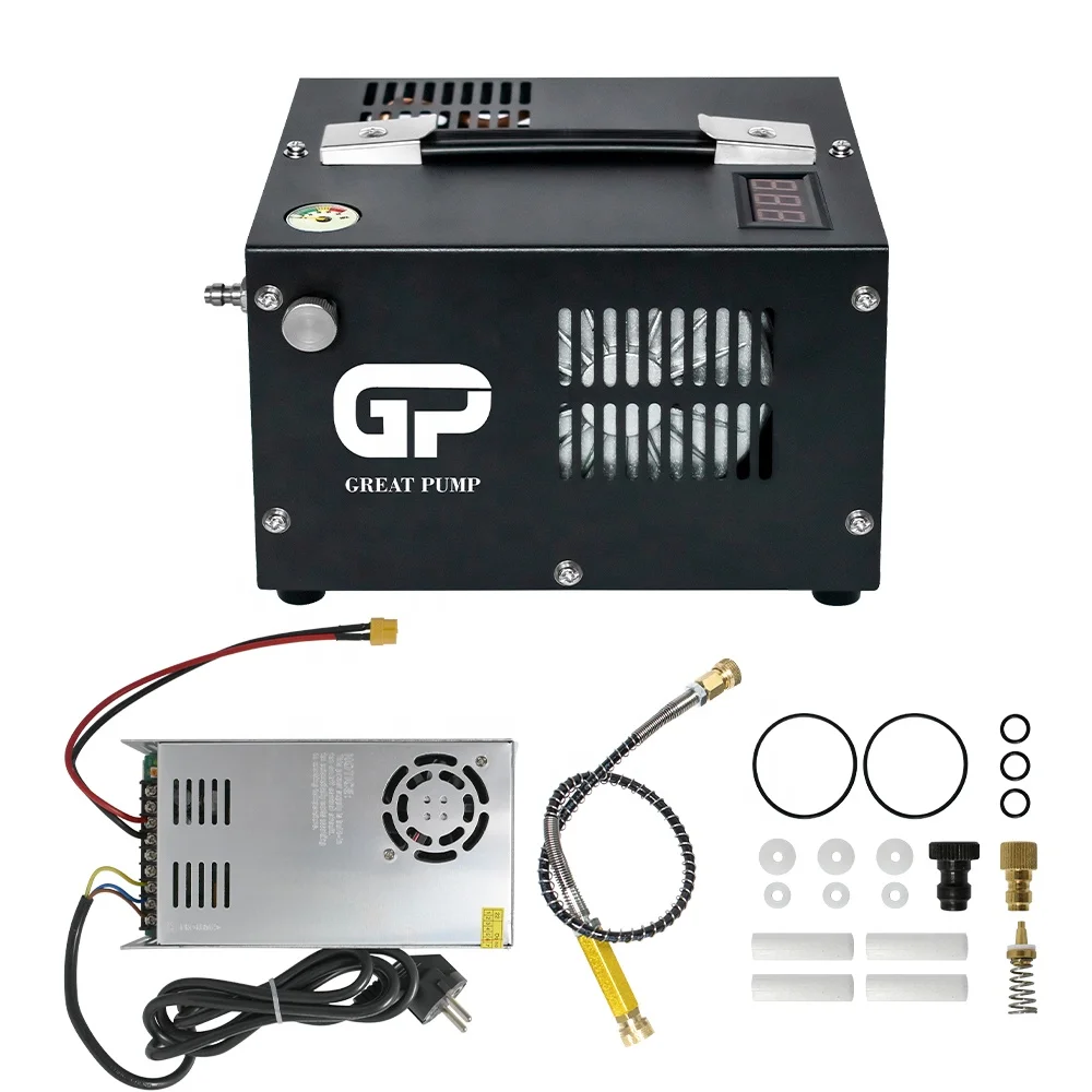 

GP 12V 110V 220V 350W 30mpa 4500psi 310bar Paintball PCP Air Compressor