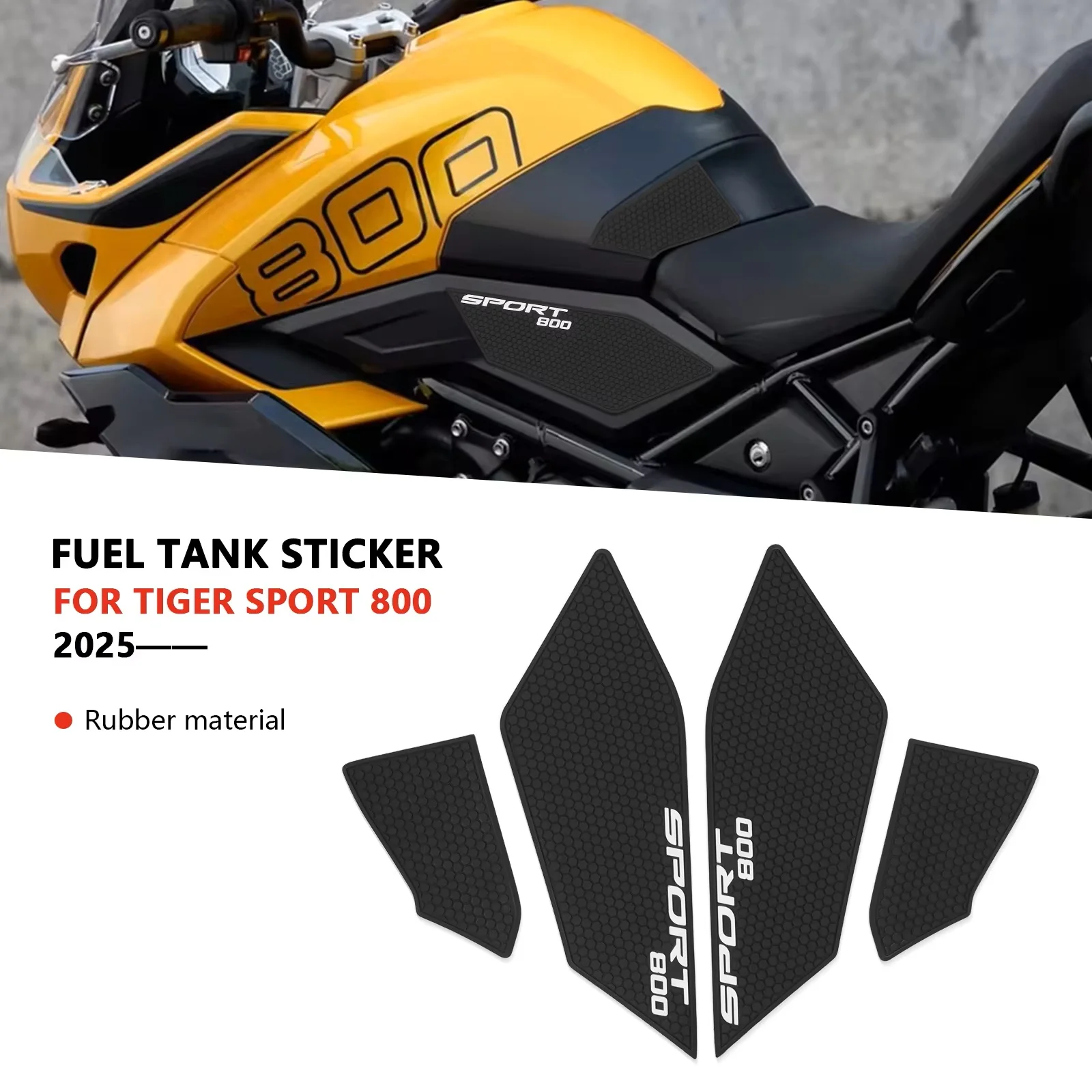 

Для Tiger Sport 800 2025 накладка на топливный бак Sport 800 мотоциклетная наклейка на поддержку колена топливная противоскользящая наклейка протектор тяговая накладка