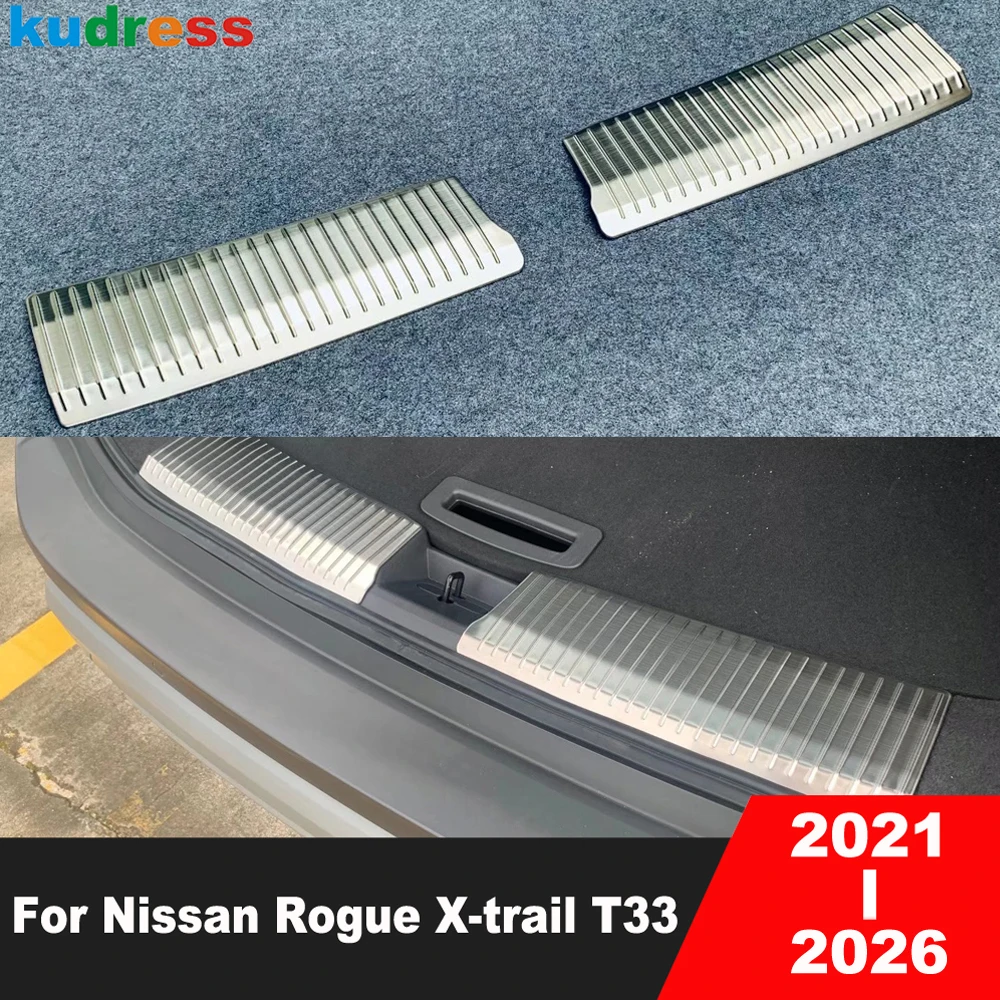 

Накладка на задний бампер для Nissan Rogue X-Trail T33 2021-2025 2026, стальная защитная накладка на порог багажника, аксессуары