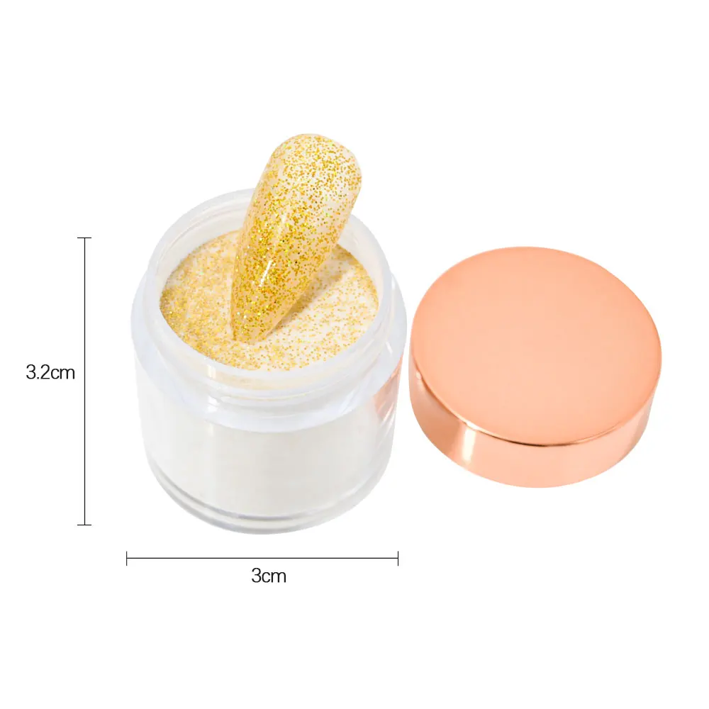 1Jar ทอง/สีแดงเล็บอะคริลิคผงแกะสลักเล็บ Polymer Tip Extension คริสตัล Pigment Professional ยาวนานเล็บผง