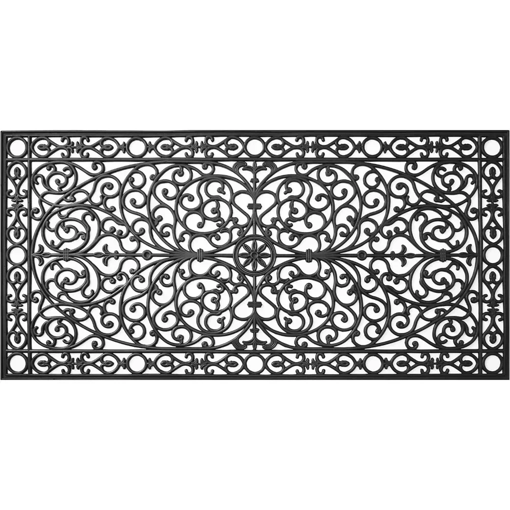 900223672 Gatsby Rubber Doormat, 3' x 6', Black