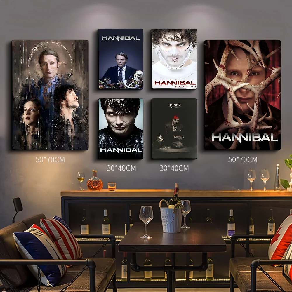 

Horror TV Series Hannibal Self-adhesive Art Poster Retro Kraft Paper Sticker DIY Room Bar Cafe Stickers Wall Painting