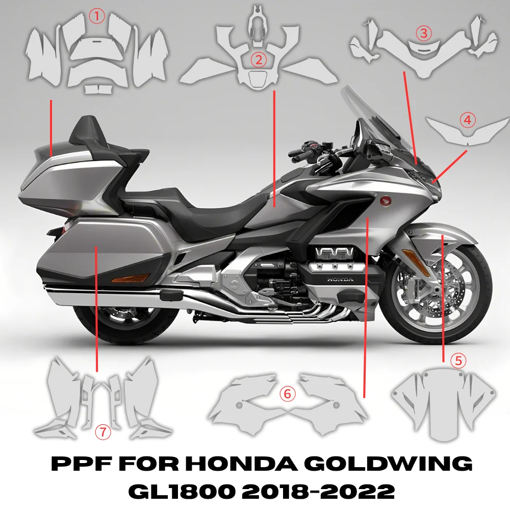 

For HONDA Goldwing GL1800 PPF TPU Paint Protection Flim Kit Motorcycle Anti-scratch Body Protection Sticker gl1800 2018-2022