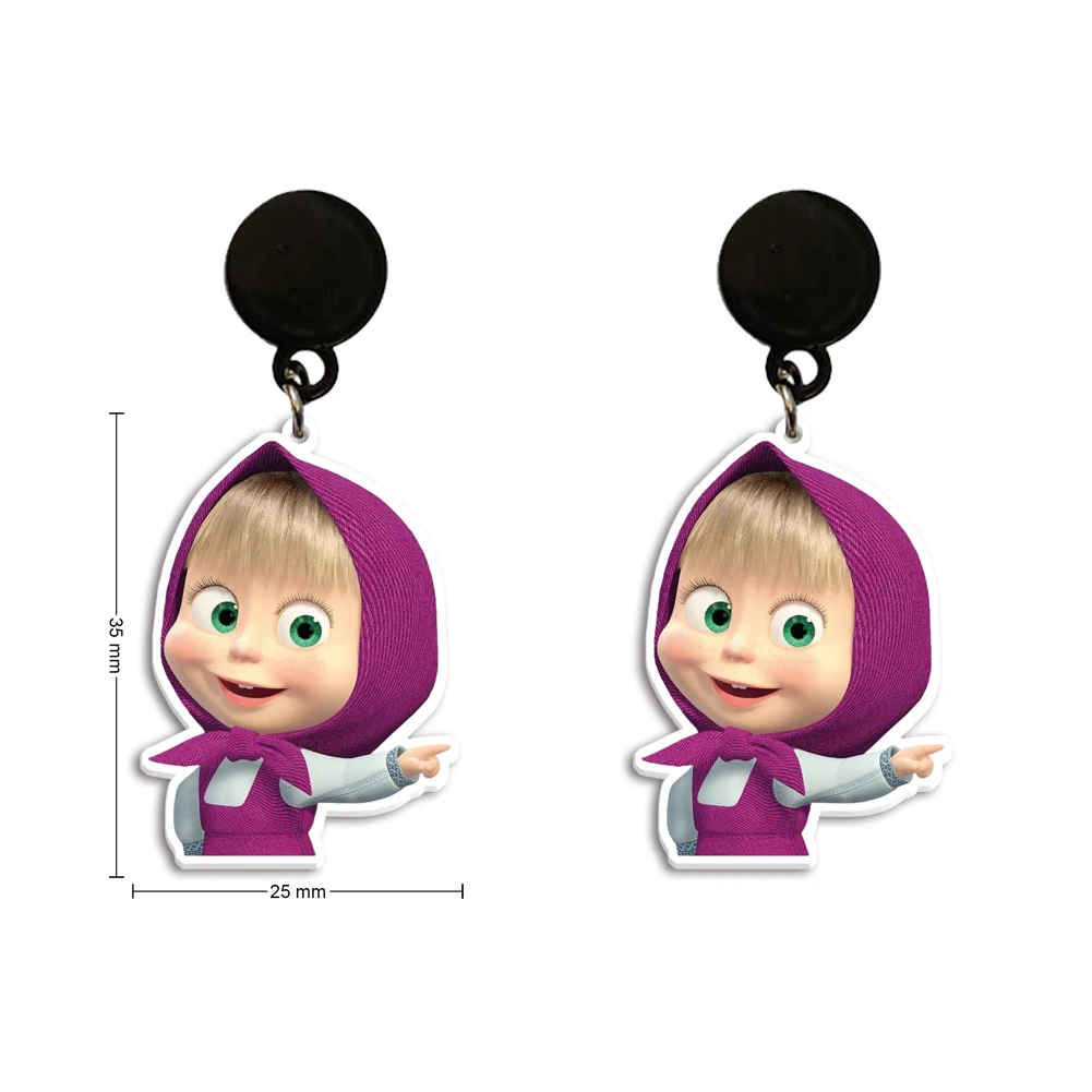 الروسية الكرتون الدب الراتنج مستو الأسود استرخى أقراط قطرة بوهو العصرية الملحقات #4