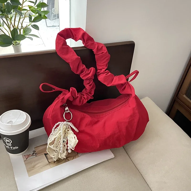 

Solid Color Nylon Crossbody Bags Large Capacity Fashion Women's Bags 2025 Hot Sale Summer New Versatile Shoulder Bags