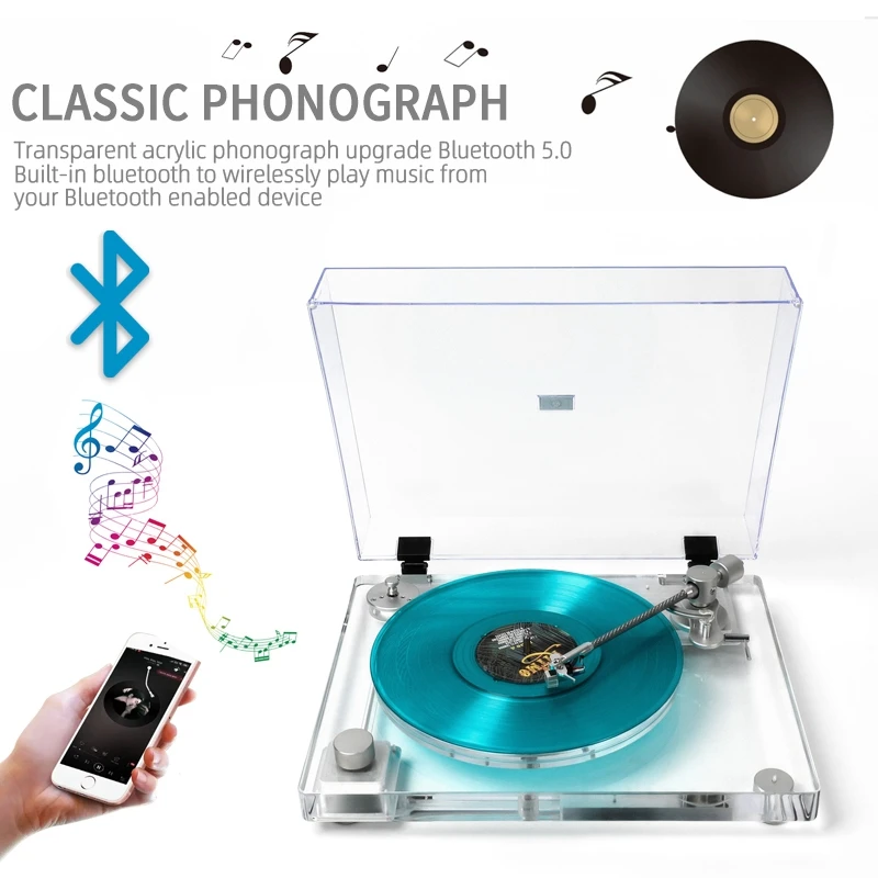 HiFi Modern Style 2 Speeds Home Audio CD USB with Vinyl Turntable Player Wholesale Gramophone Player Electric Turntable