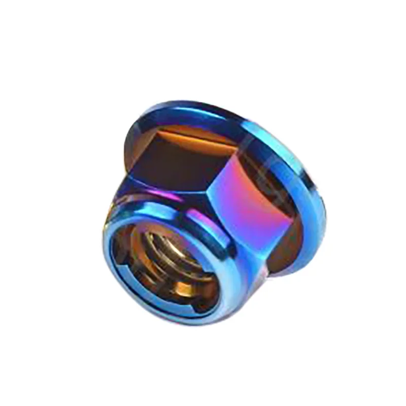 Blue M5 M6 M8 M10 M12 M14 M16 Titanium Flange Nuts 6Al-4V DIN6923 Grade 5
