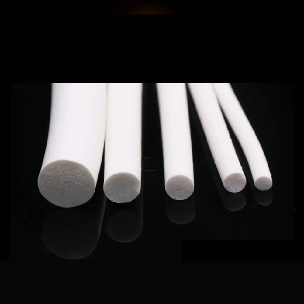 New White Silicone Foamed Seal Strip Silicone Rubber Sponge Strip Round VMQ Foaming Cord Dia.1/1.5/2/2.5/3/3.5/4/4.5/5/6-30mm