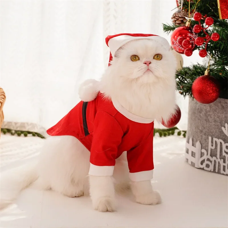 Christmas Pet Costume Christmas Elf Dog Costume Clothes Funny Cosplay Puppy Cat Xmas Costume Outfit Winter Hoodie Coat for Dogs