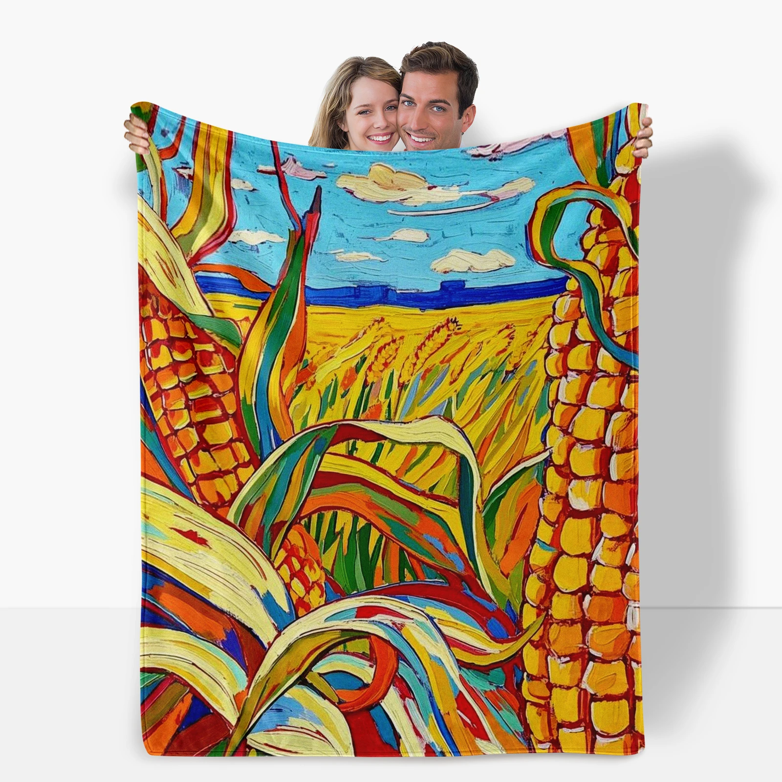 Elegant Pop Art Blanket Merging Modern Styles With Corn Themes As A Meaningful Gift Choice