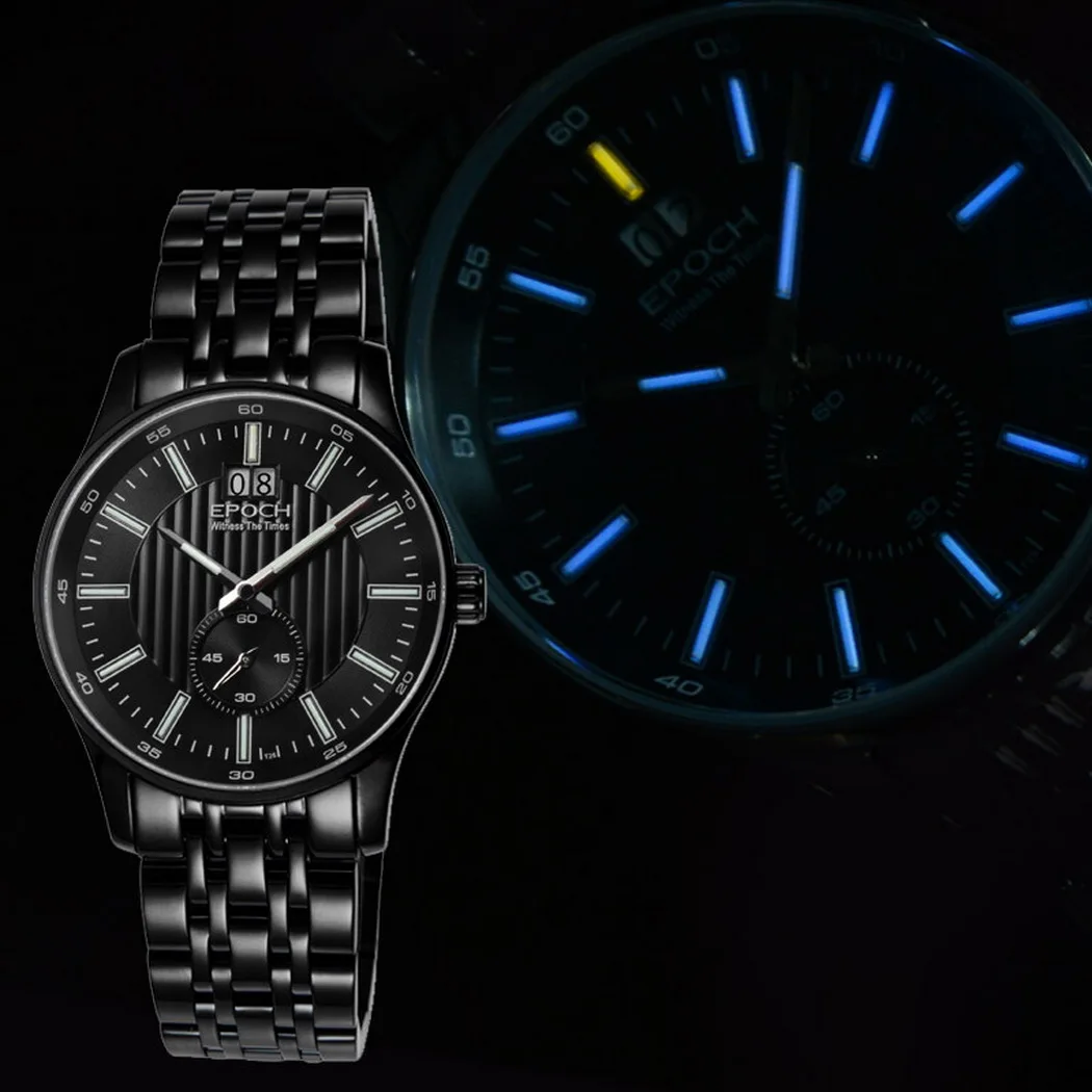 EPOCH Men Luxury Watch 40mm Fashion Quartz Wristwatch Luminous