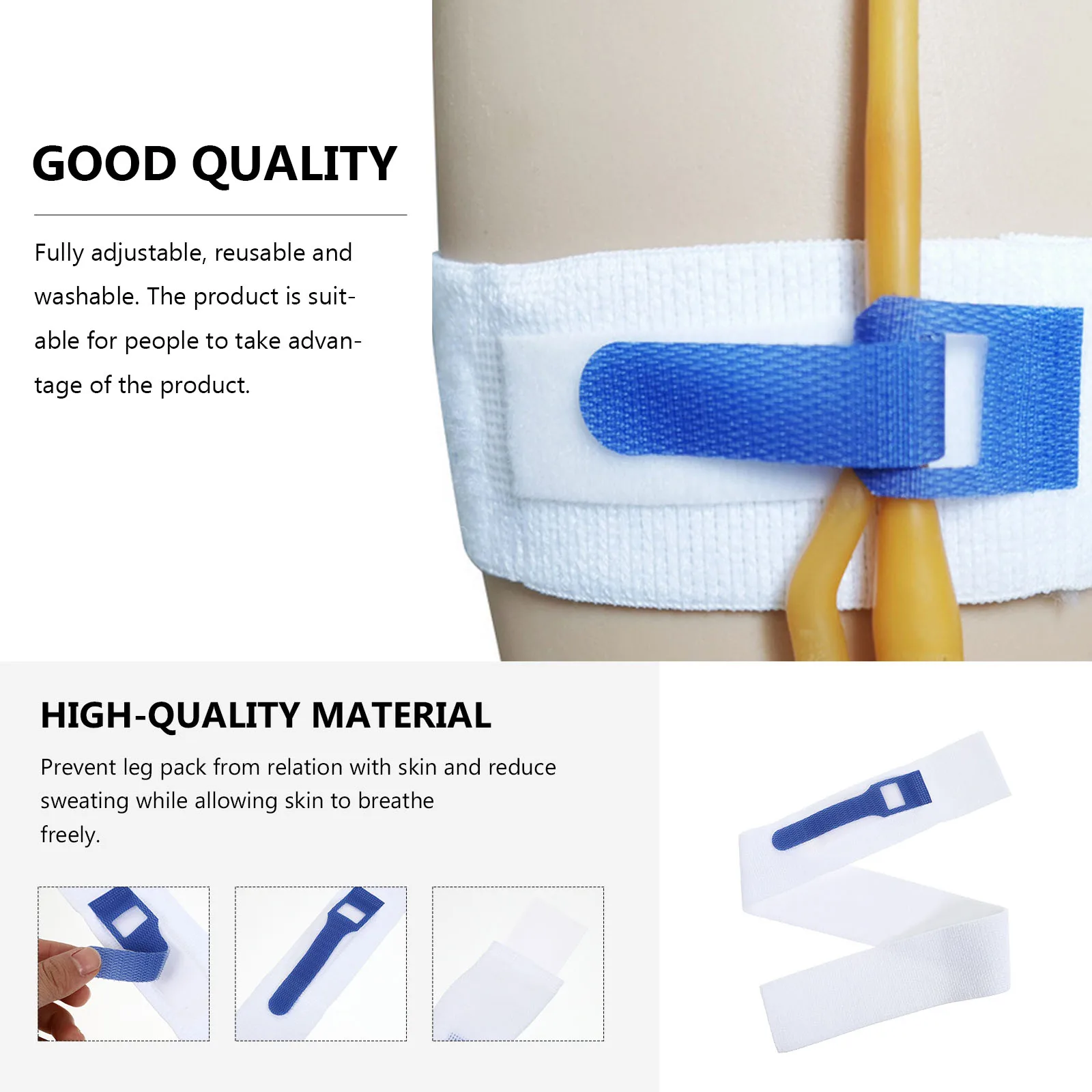 1pc Adjustable Leg Catheter Holder Urethral Tube Fixation Strap Belt Health Accessories Brace Support - Image 6