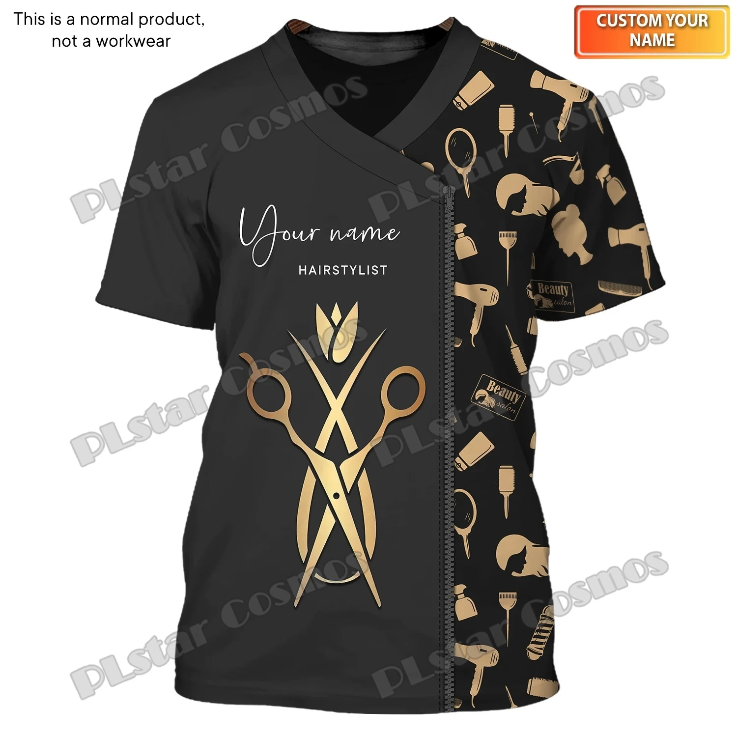 Fashion Hairstylist T Shirt Barber Pattern Custom Name 3D Printed Mens t shirt Summer Unisex Casual Tee [Non Workwear] DW227