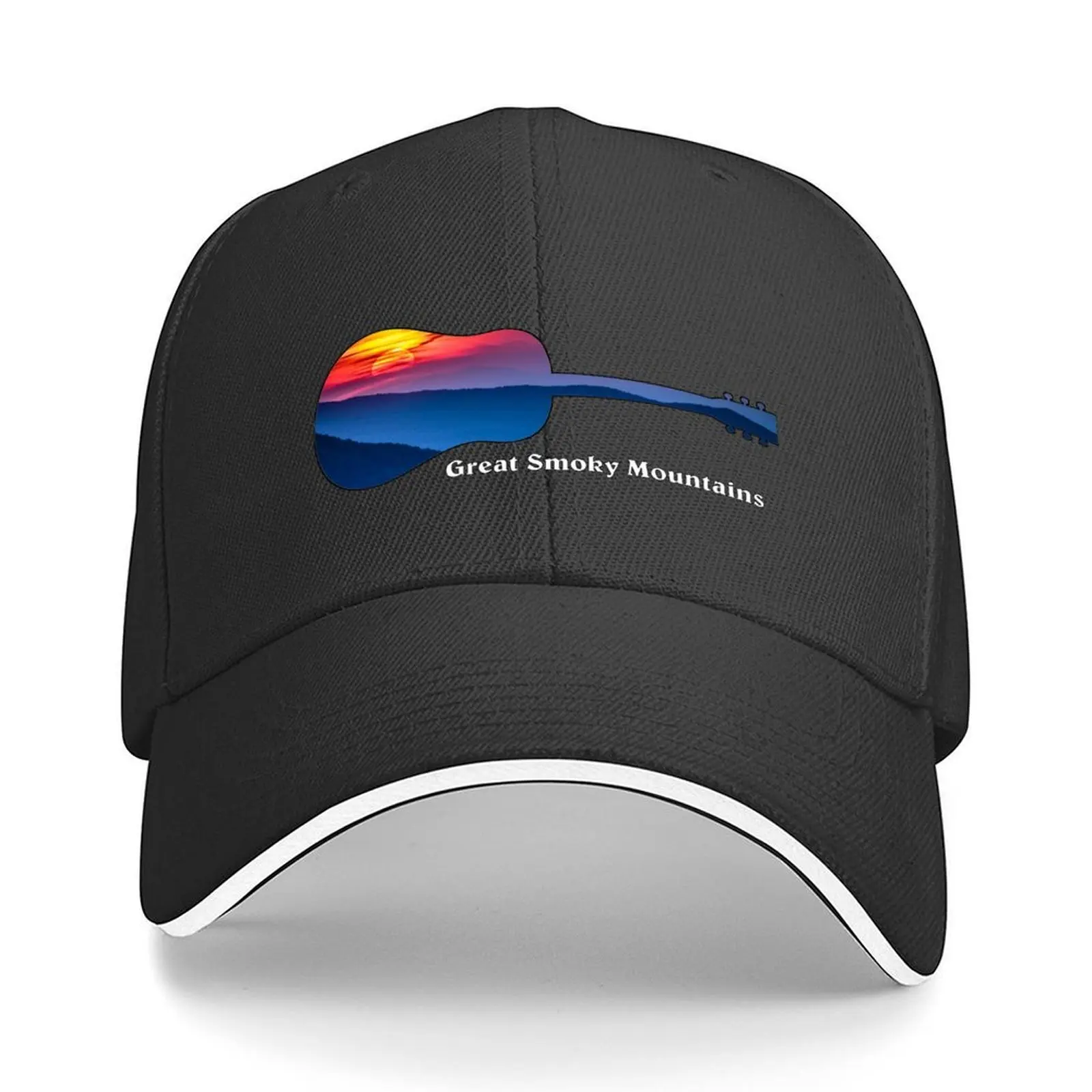 

Great Smoky Mountains Sunset Guitar Baseball Cap fashionable fishing hat hats for men sun hat Men's Women's
