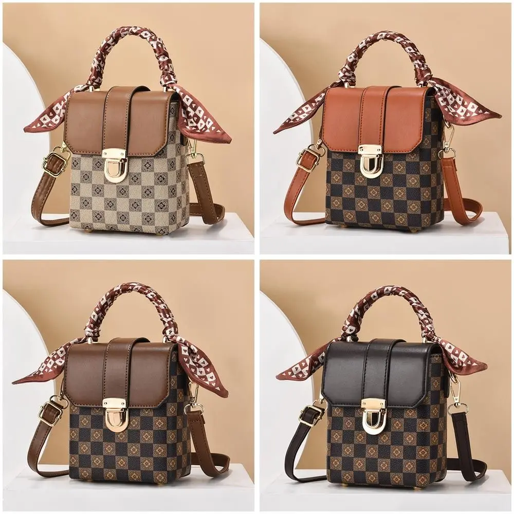 Fashion Shoulder Bag Vintage Wide Strap Rhombic Small Square Bag Bucket Bag Phone Bag for Women Girls