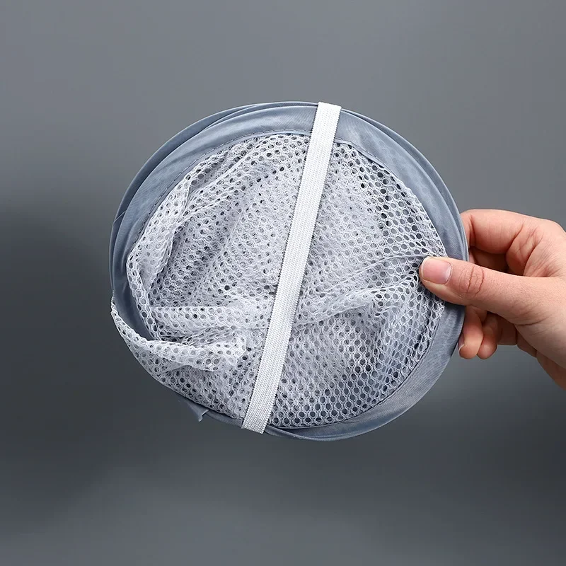 سلة الغسيل المعلقة طوي شبكة حقيبة التخزين جدار الملابس القذرة صافي سلال خزانة المنظم يعوق ألعاب أطفال تخزين