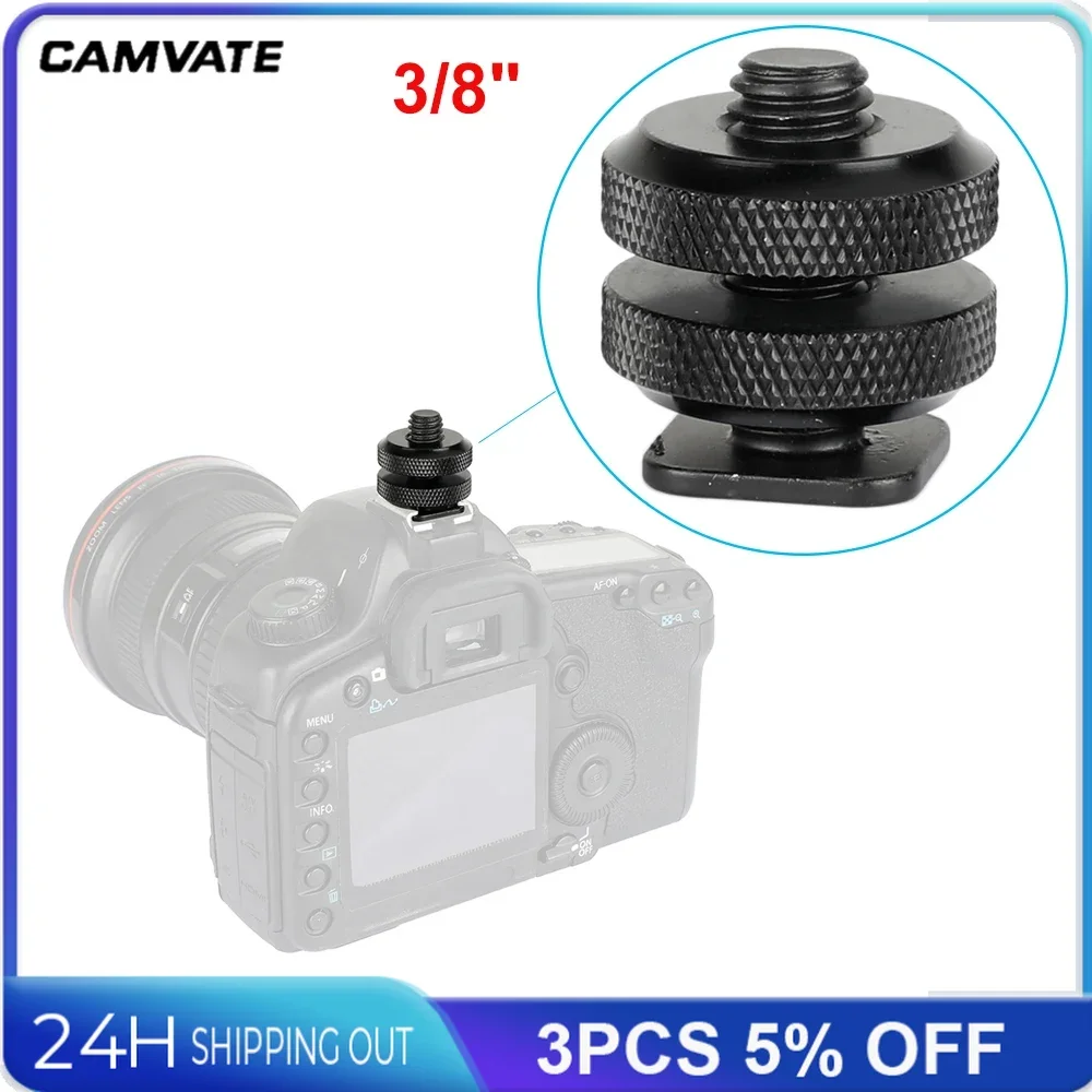 CAMVATE Hot Shoe Mount Adapter With 3/8