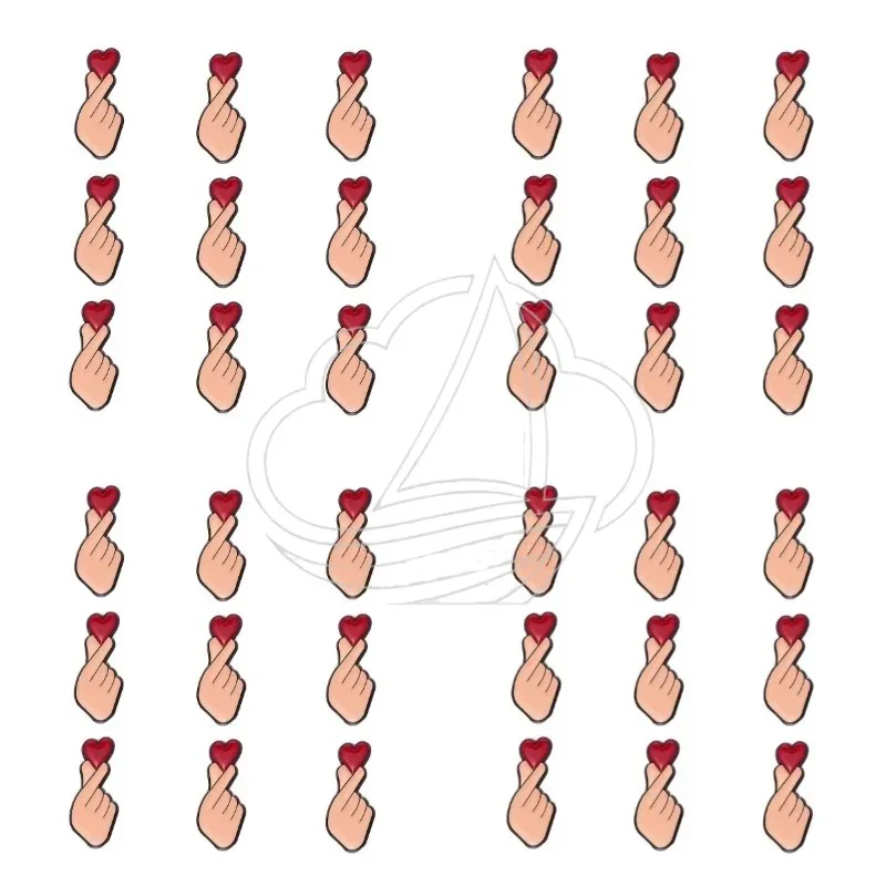 Bulk Than Heart Finger Brooch Set Cute Cartoon Alloy Lapel Pins for Bags Clothes Party Decor