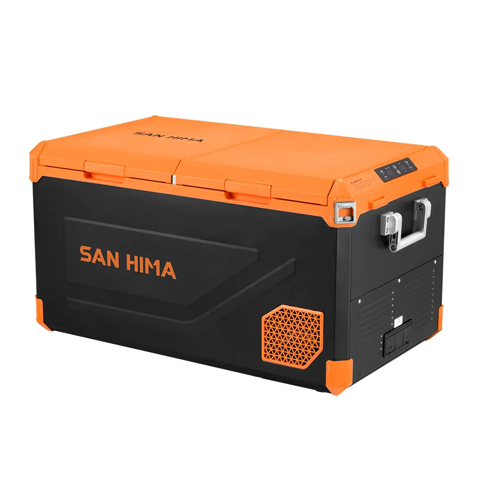 

SAN HIMA 95L 75L Car Fridge Freezer Dual Zone APP Control L G Compressor 12V 24V 240V With LED Light for Camping Travel Truck