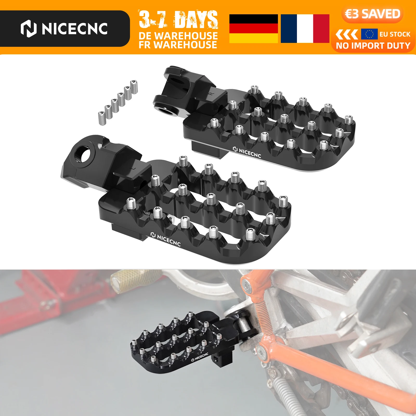 (EU-Lager) Verstellbare Motorrad-Fußrasten für KTM 690 Enduro R SMC R 790 890 Adventure R 950 990 Adv Husqvarna 701 901