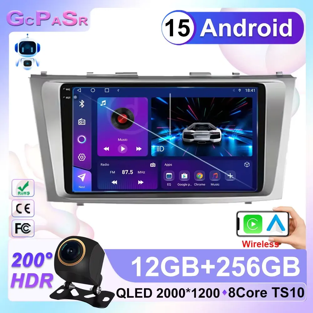 

Car Radio For Toyota Camry 7 XV 40 50 2006-2011 4G Android 15 Multimedia Player Stereo Carplay Navigation GPS Wifi 2Din 9"