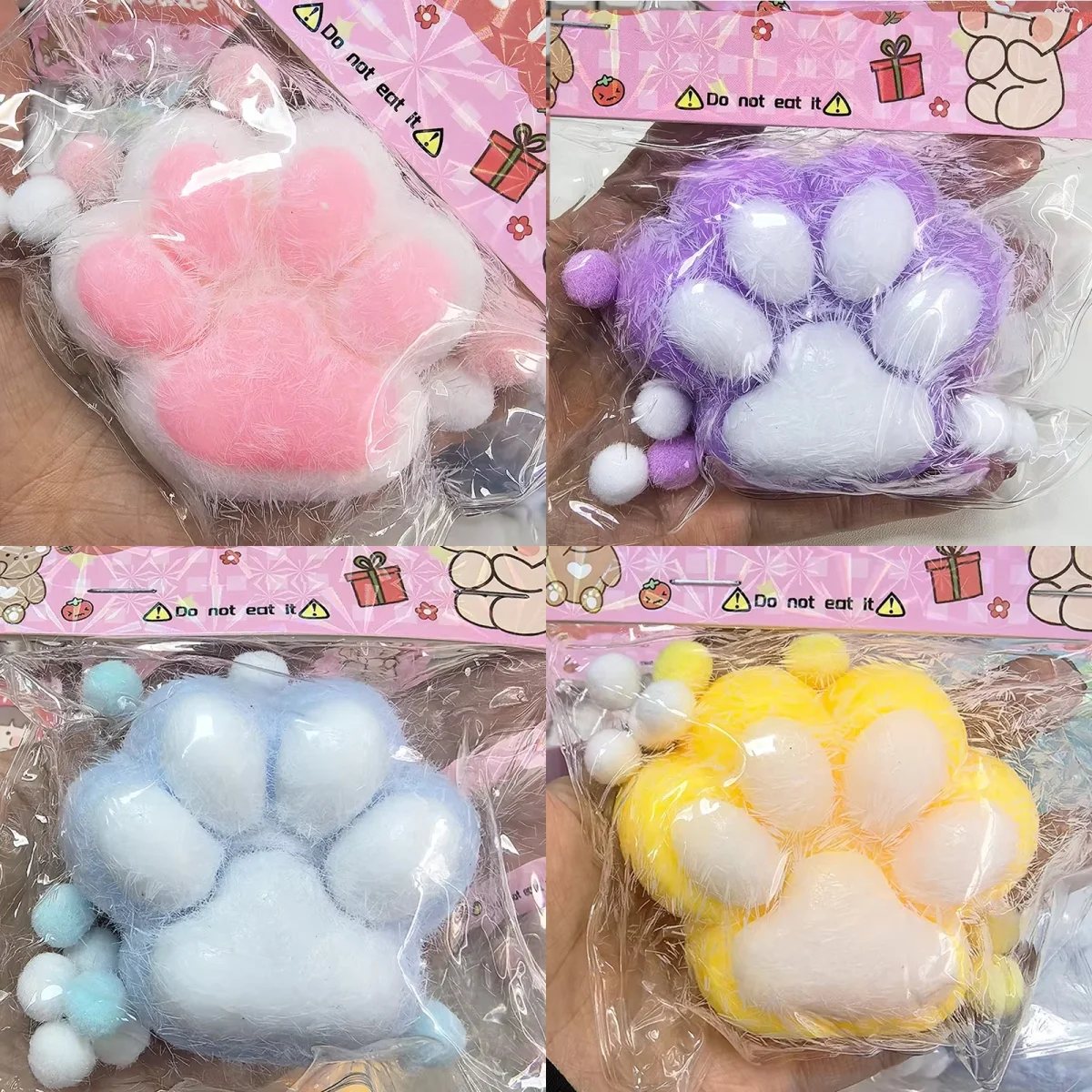 

Soft Cat Claw Pinching Toy Cute Sticky Texture Silicone Cat Paws Toys Slow Rebound Decompression Toy Happy Kids Toys Gifts