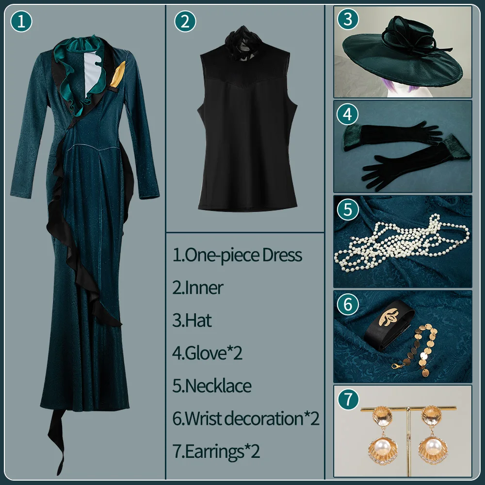 الملتوية العجائب ماما جورجينا علقة تأثيري حلي اليشم وفلويد الأم ماما يتوهم الزي Cosonsen مخصص #6