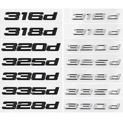 3D ABS Black Logo 316d 318d 325d 328d 330d 320d Emblem Letters Sticker Car Trunk Badge For E90 E46 E36 F30 F31 Accessories
